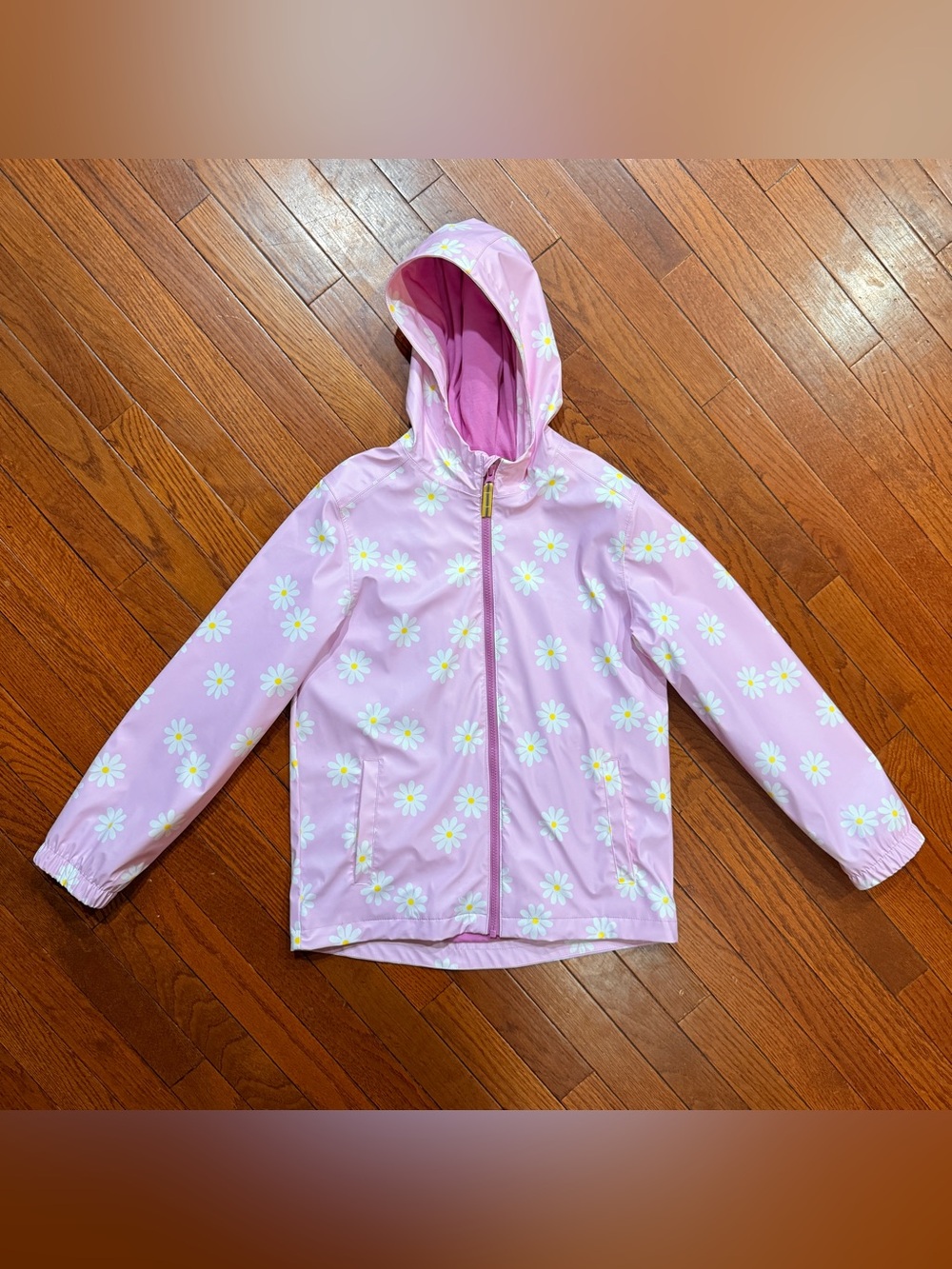 Girls L Large 12 / 14 Daisy Floral Printed Rain Coat Cat & Jack Jacket Pink